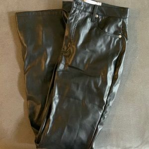 Bershka leather flare pants
